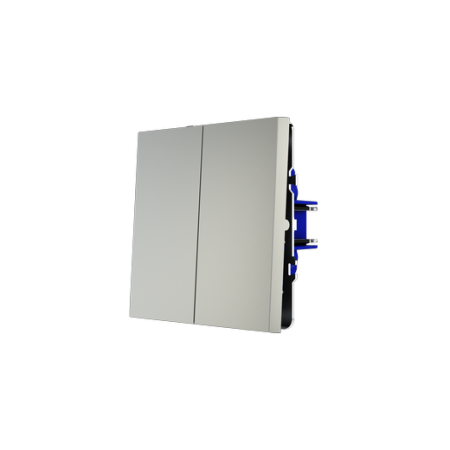 Выключатель встраиваемый Voltum S70 двухклавишный 10А, (сталь)