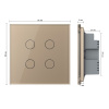 Сенсорный выключатель 4 клавиши 1 пост Золотой UK стандарт Livolo