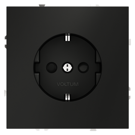 Розетка встраиваемая Voltum S70 с заземлением и защитными шторками, 16А, (черный матовый) Розетка встраиваемая Voltum S70 с заземлением и защитными шторками, 16А, (черный матовый)