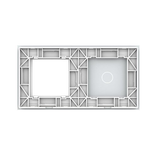 Панель двойная: 1 выключатель + 1 розетка Белая Livolo фото 4