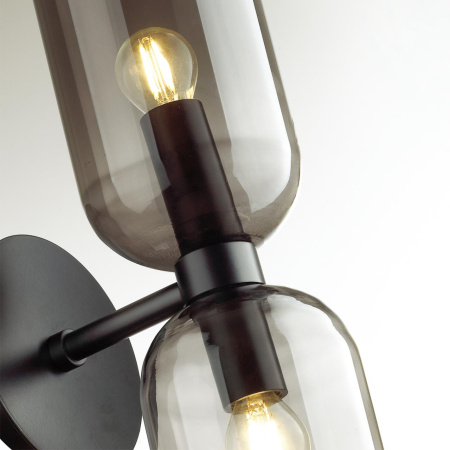 Бра с выкл.E14 2*60W ORINOCO черный/дымчатый ODEON LIGHT