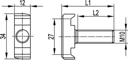 Винт для крепления к С-образному профилю М10х30 DKC
