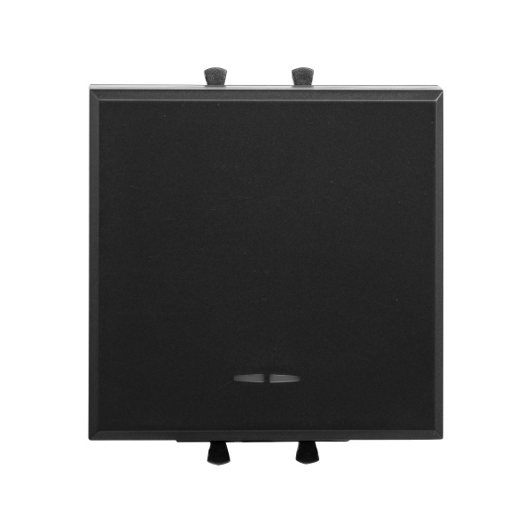 Перекрестный переключатель одноклавишный модульный, "Avanti", "Черный матовый", 2 модуля DKC