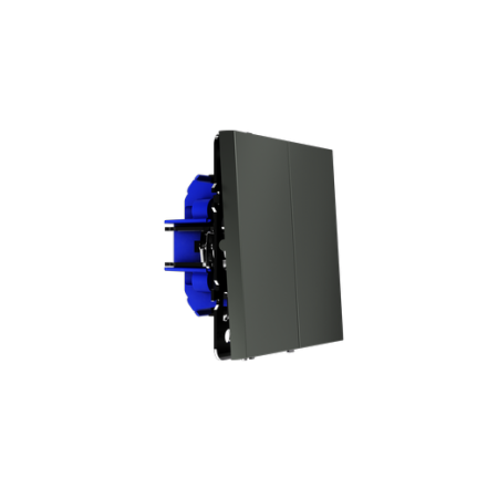 Проходной переключатель встраиваемый Voltum S70 двухклавишный 10А, (титан)