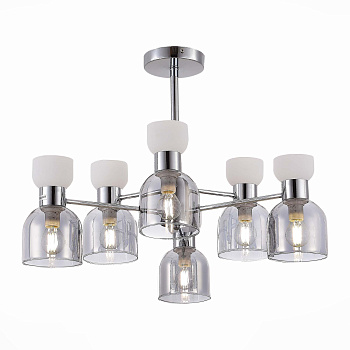 Люстра потолочная Хром/Белый, Дымчатый E14 6*40Вт SLE1045-102-06 EVOLUCE
