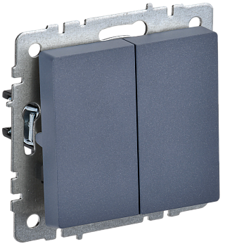 BRITE Выключатель 2-клавишный 10А ВС10-2-0-БрМ маренго IEK