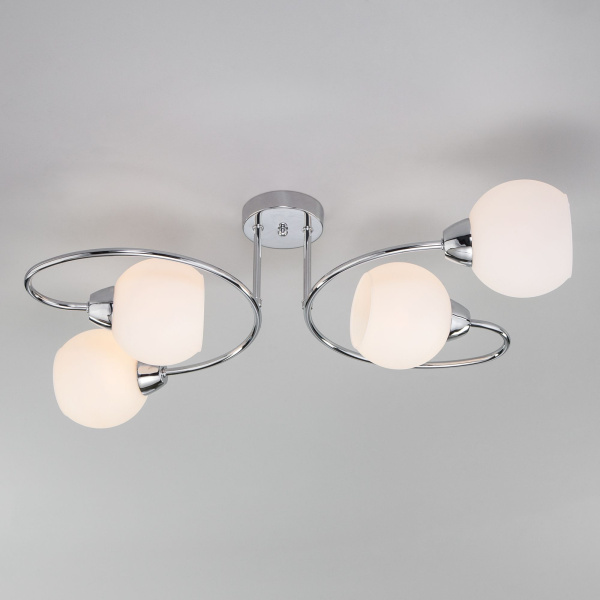 Потолочная люстра с плафонами 4*E27 40Вт хром IP20 (30136/4 хром) Eurosvet Потолочная люстра с плафонами 4*E27 40Вт хром IP20 (30136/4 хром) Eurosvet