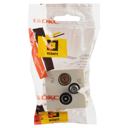 Розетка TV-FM-SAT модульная, "Avanti", "Ванильная дымка", 2 модуля DKC