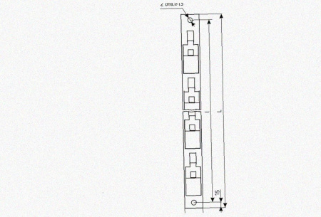 Стойка кронштейна рожкового прямолинейного К1350.001А-08, горячее цинкование, (1...15 рожков), L1970мм, S3,0
