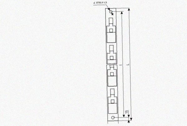 Стойка кронштейна рожкового прямолинейного К1350.001А-08, горячее цинкование, (1...15 рожков), L1970мм, S3,0