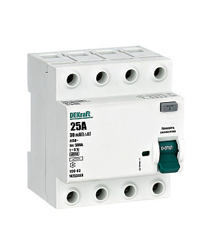 Устройство защитного отключения УЗО 2П 63А 30мА 6кА УЗО-03 DEKraft Устройство защитного отключения УЗО 2П 63А 30мА 6кА УЗО-03 DEKraft