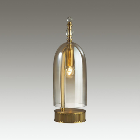 Настольная лампа E14 1*40W BELL бронзовы/коньячный/стекло ODEON LIGHT