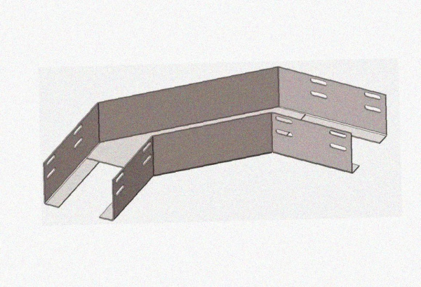 Лоток угловой замковый перфорированный КГЗ 200х100-135 УТ1,5 поворот на 135, горячее цинкование, S1,5