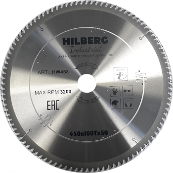 Диск пильный Industrial Дерево 450*50*100Т HW453 Hilberg