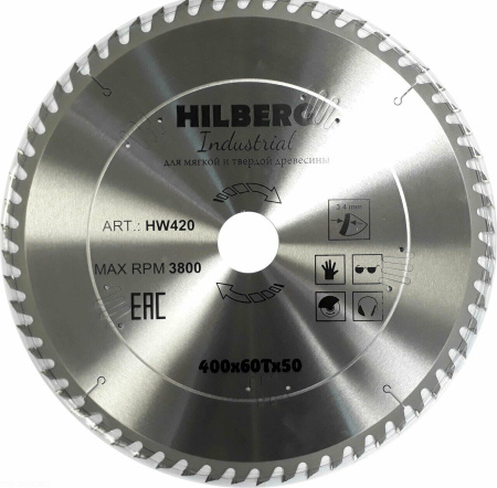 Диск пильный Industrial Дерево 400*50*60Т HW420 Hilberg