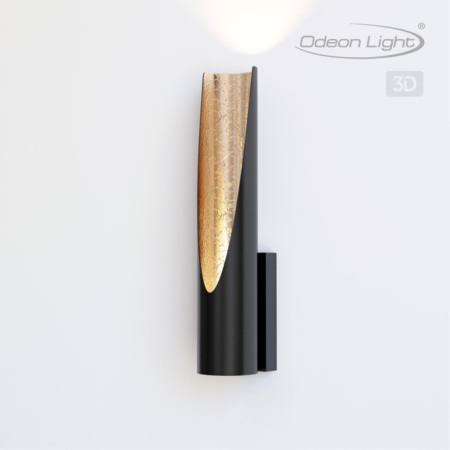 Настенный св-к LED 6W 3000К 80х60 WHITNEY черн с золотом/металл ODEON LIGHT