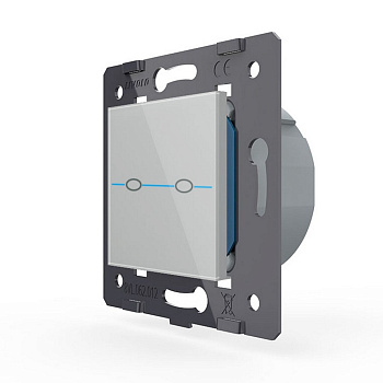 Выключатель Quadro 2 клавиши Серый (механизм) Livolo