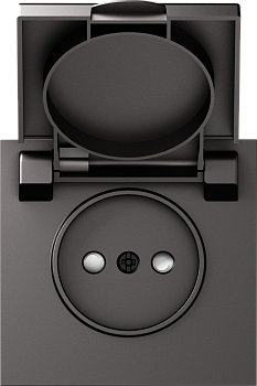 Donel S08 матовый титан накладка для розетки без заземления, с крышкой, 16A 250 В~, серия DB