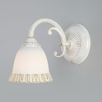 Классическое бра 1*E27 60Вт белый с золотом IP20 Campina (60107/1 белый с золотом) Eurosvet