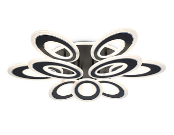 Светильник светодиодный потолочный с пультом FA8938/6+3 BK/CH черный/хром 255W 3000K-6400K 740*660*120 (ПДУ РАДИО 2.4G) Ambrella Light