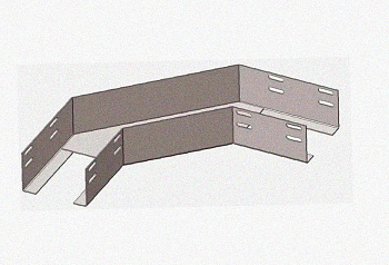 Лоток угловой замковый перфорированный КГЗ 200х100-135 УТ1,5 поворот на 135, горячее цинкование, S1,0