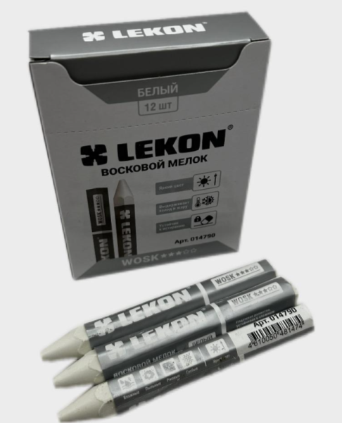 Мелок восковой WOSK для мокрых и грязных поверхностей цвет: белый LEKON