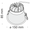Встраиваемый светильник 14Вт 3000K Белый IP20 Stella DL039-L15W3K Technical
