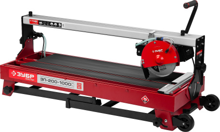 Электроплиткорез "Мастер", длина реза 920 мм, диск 200 мм, глубина реза 90°-32мм/45°-28мм, стол 960x400 мм, 1000Вт ЗУБР