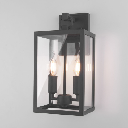 Уличный настенный светильник 2*E14 темно-серый IP43 Candle (a058478) Elektrostandard
