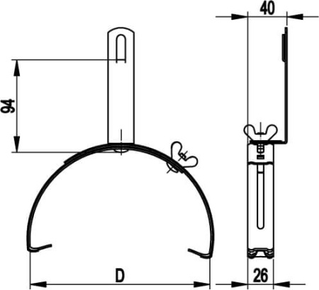 Коньковый регулируемый зажим DKC