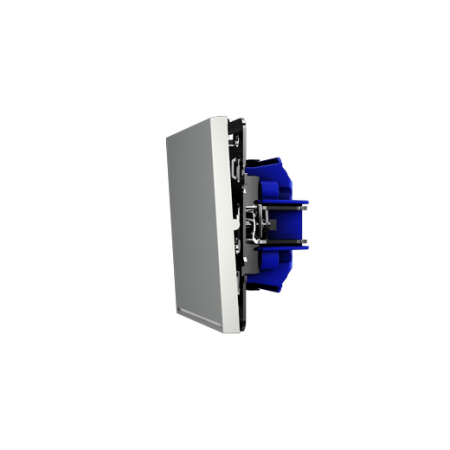 Выключатель встраиваемый Voltum S70 одноклавишный с подсветкой 10А, (сталь)