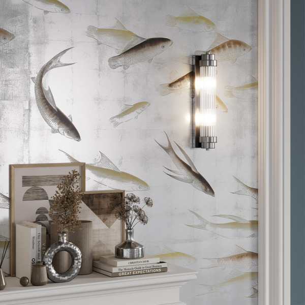 Настенный св-к E14 2*40W LORDI никель/прозрачный ODEON LIGHT Настенный св-к E14 2*40W LORDI никель/прозрачный ODEON LIGHT