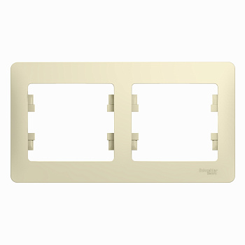 GLOSSA  Рамка горизонтальная 2-м . бежевый IP20 Schneider Electric
