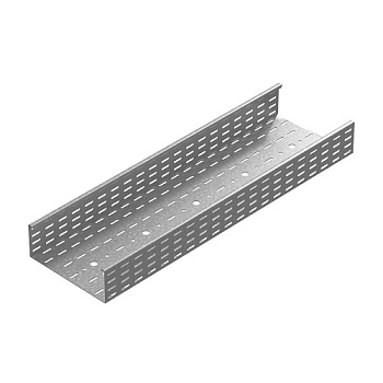 Промышленный лоток кабельный перфорированный 300х110х3000, толщ. 2,0 мм, гор. цинк Ostec
