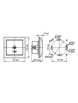 Розетка компьютерная RJ45 графит "Лама" TDM Розетка компьютерная RJ45 графит "Лама" TDM