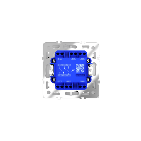 Проходной переключатель встраиваемый Voltum S70 двухклавишный с подсветкой 10А, (белый глянцевый)