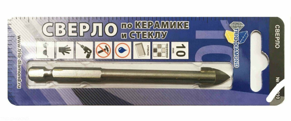 Сверло по керамике и стеклу 10мм 430010 Trio-Diamond