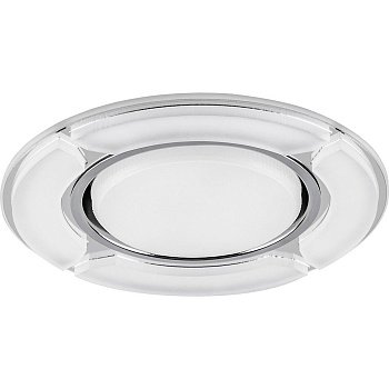 Св-к встр.с белой LED подсветкой Feron CD4039 потолочный GX53 без лампы, белый матовый, хром