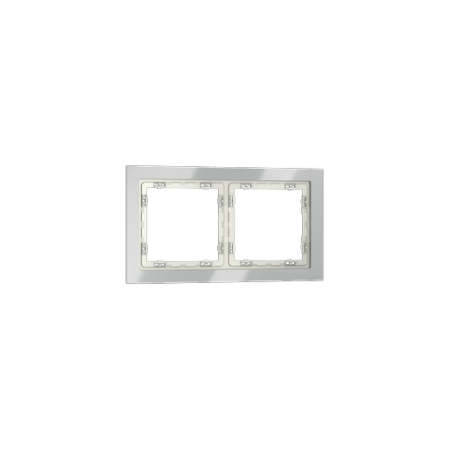 Рамка стеклянная Voltum S70 на 2 поста, (сталь, стекло)