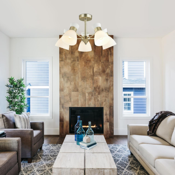 Люстра потолочная E27 5*60W 220V WILMA матовое золото LUMION