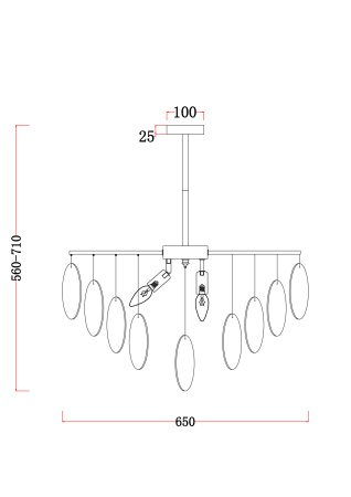 Люстра 6*E14 60Вт Латунь IP20 Porto FR5104PL-06BS Freya