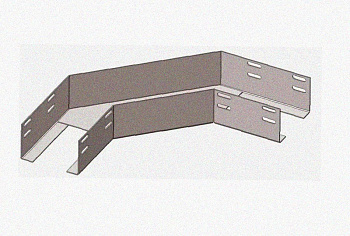 Лоток угловой глухой КГГ 300х80-135 УТ1,5 поворот на 135, горячее цинкование S1,5