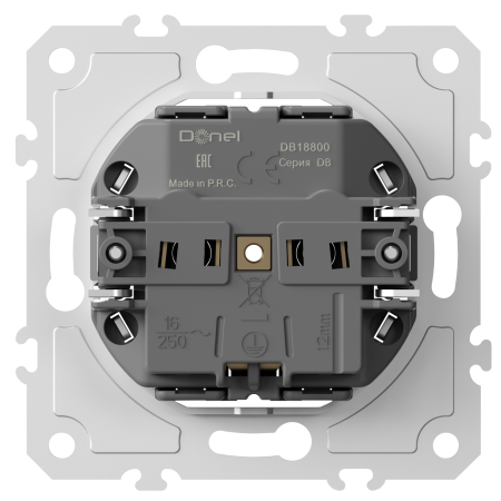 Donel механизм розетки Schuko с заземлением 16А 250 В~ на винтах, серия DB
