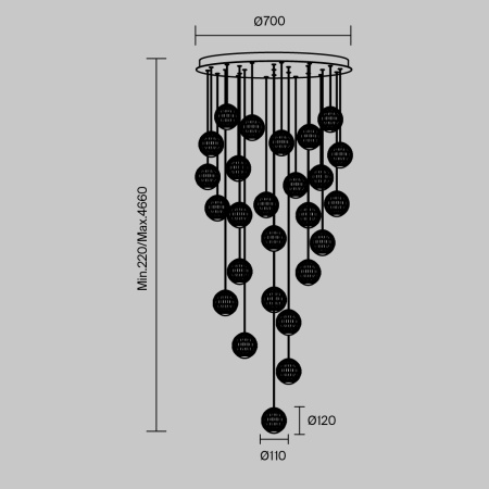 Подвесной светильник LED 140Вт Латунь IP20 Sapphire MOD293PL-L140BS3K Maytoni