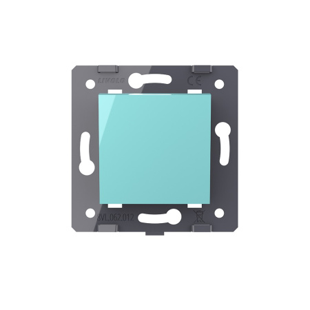 Одноклавишный механический выключатель, цвет зеленый (механизм) Livolo