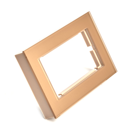 Рамка 2-местная (без перемычки), стекло, STEKKER, GFR00-7012-08, серия Катрин, золото