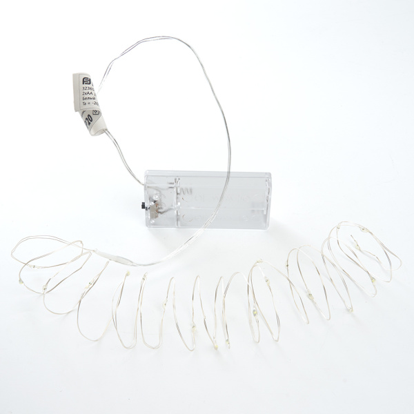 Св/д гирлянда Feron CL570 лин., статичная 2м + 0.5м желтый с питанием от батареек, прозр.шнур