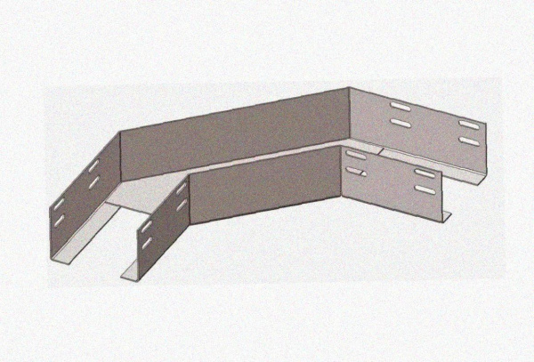 Лоток угловой глухой КГГ 300х150-135 У3 поворот на 135, окрашенный, S1,5