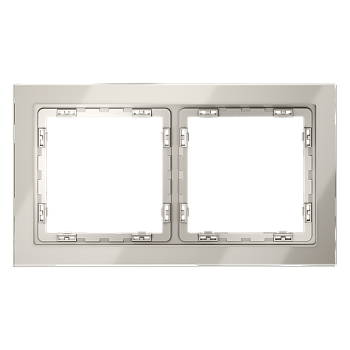 Рамка стеклянная Voltum S70 на 2 поста, (кашемир, стекло)