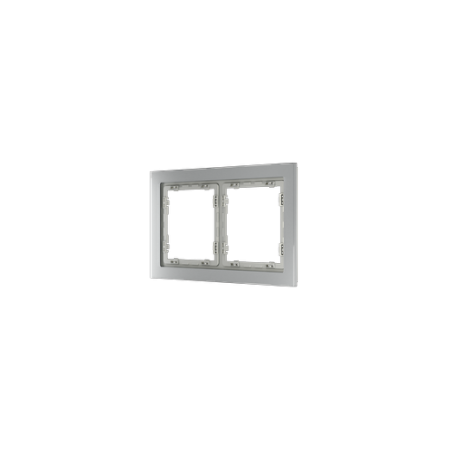 Рамка стеклянная Voltum S70 на 2 поста, (сталь, стекло)